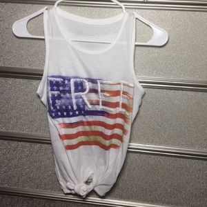 White American flag tank top